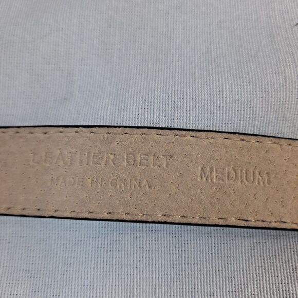 Lake Shore Drive Accessories Belt Croc Embossed Chain Black Leather Women's M - Picture 9 of 10